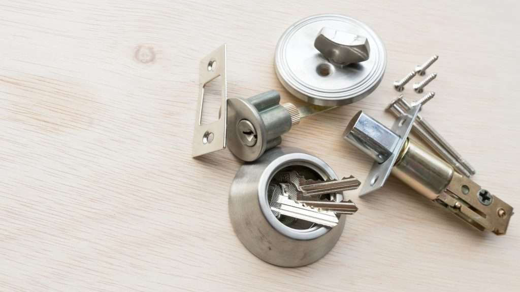 Disassembled lock parts
