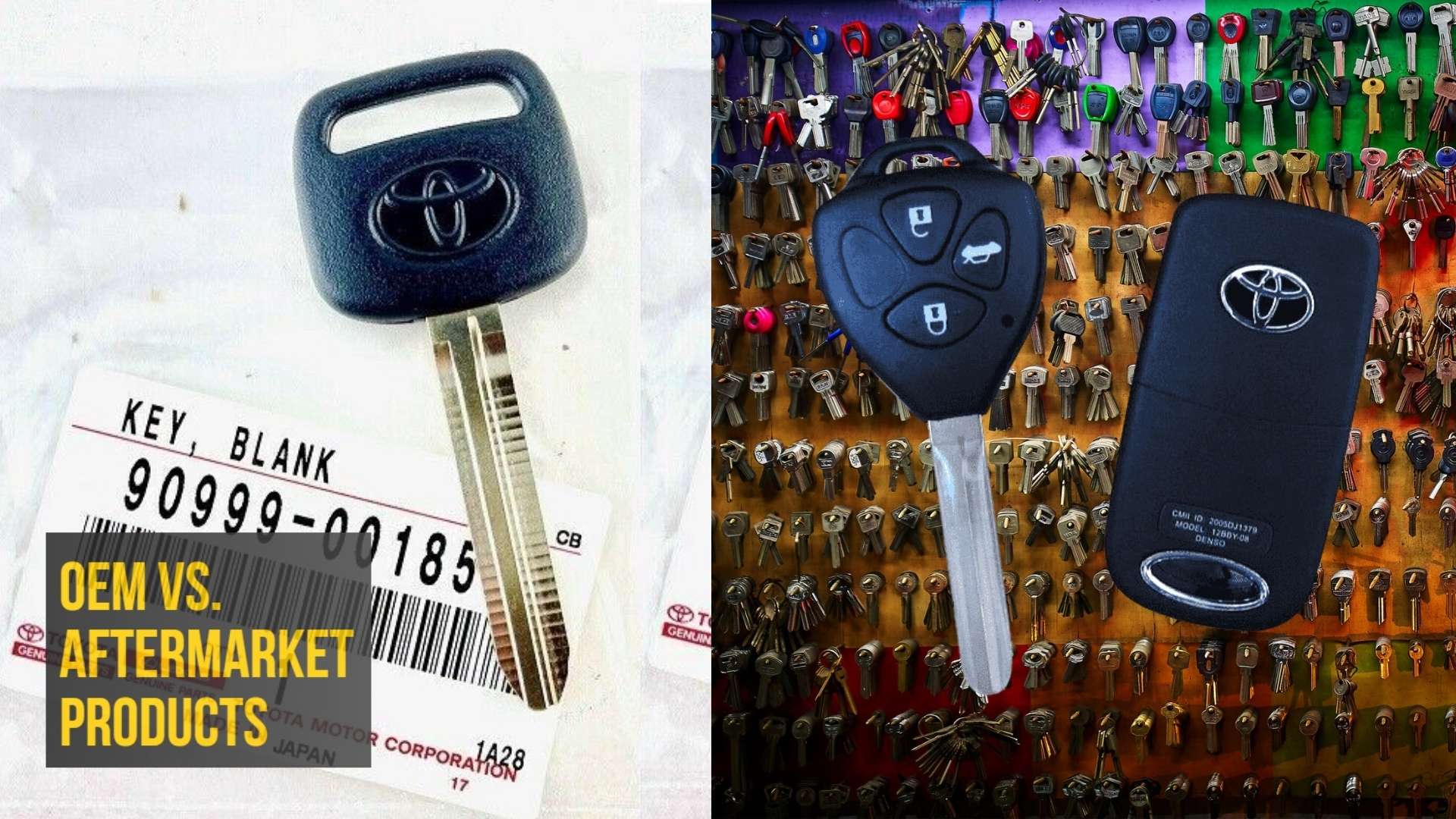 OEM and aftermarket Toyota key replacement products