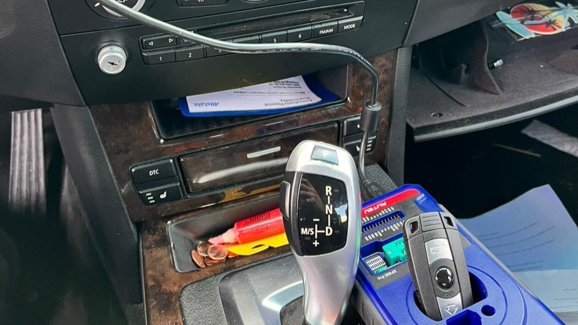 Key fob programming in a BMW during mobile locksmith service in Pittsburgh